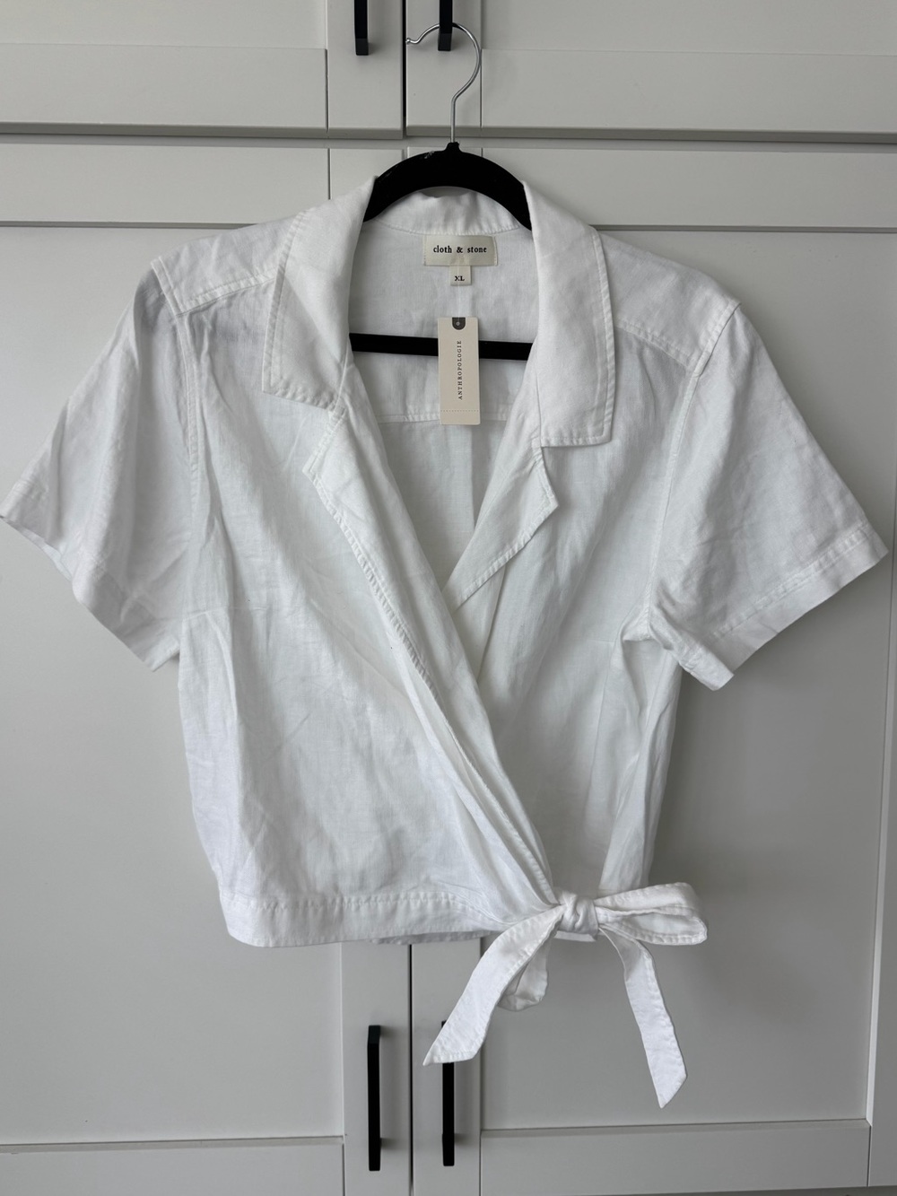 NWT Cloth + Stone Anthropologie Linen Blend Top